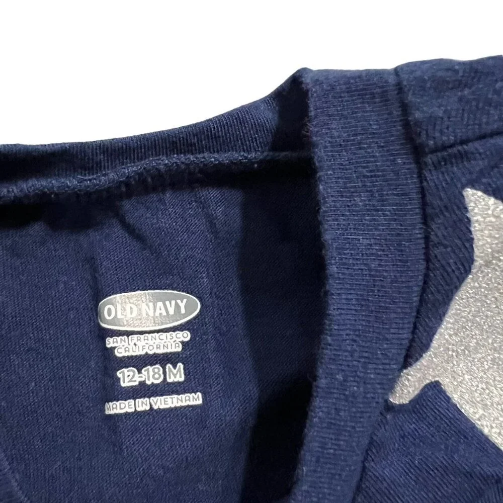 Old Navy 12-18m Patriotic Glitter Stars Shirt